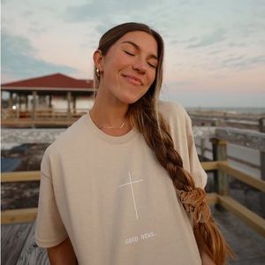 Brand:He Would Love First(HWLF) Size Medium, Never Worn. Color: Sand Brown, Tee